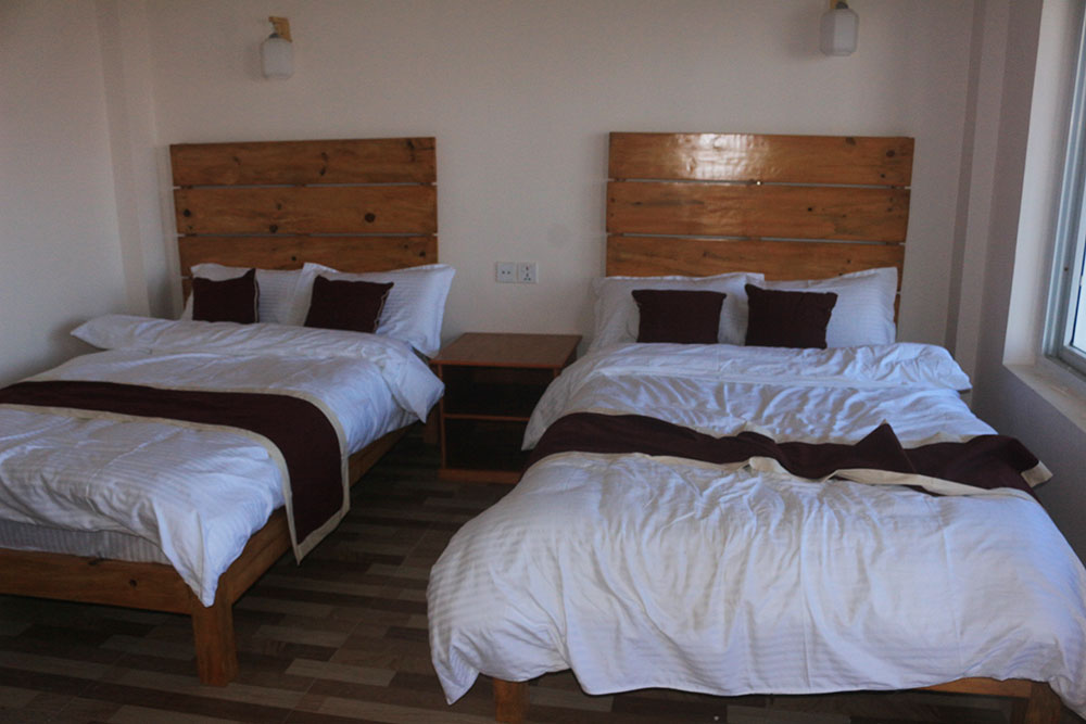 Bedroom of tea house trekking in Nepal