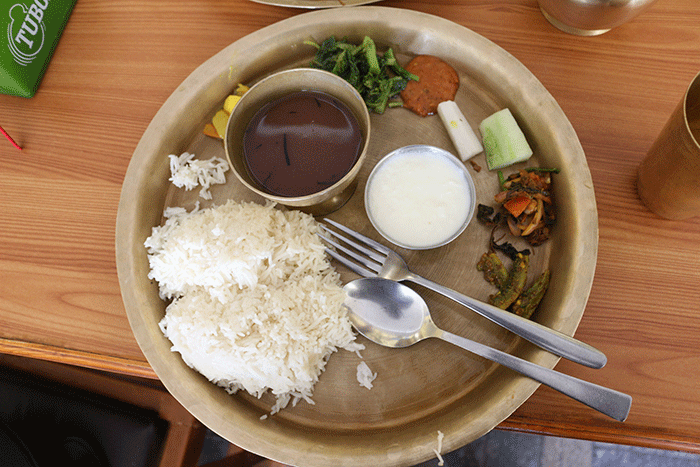 Dal bhat I Rice and curry I Nepali dal bhat at trekking in nepal