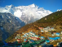 Beautiful view of Namche and Himalayan range