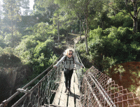 Crossing-the-wooden-bridge-at-Khudi-on-Annapurna-circuit