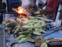 local are selling corn on the way to ranikot day hiking trail 