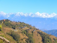 beautiful hillside village and panoramic view from Shivapuri National park