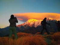 stunning sunrise view from mardi himal trek