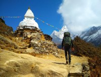 trekkers towards to Everest Base Camp