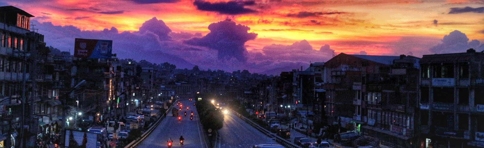 Amazing sunset view from Kathmandu Valley 