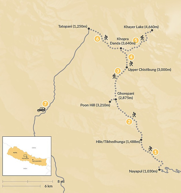 Khopra Danda Trek 10 Days map